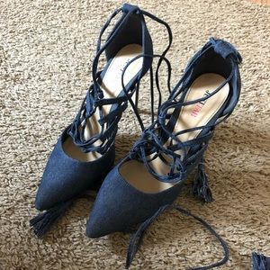 Denim High Heels